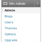 wordpressMU site admin menu